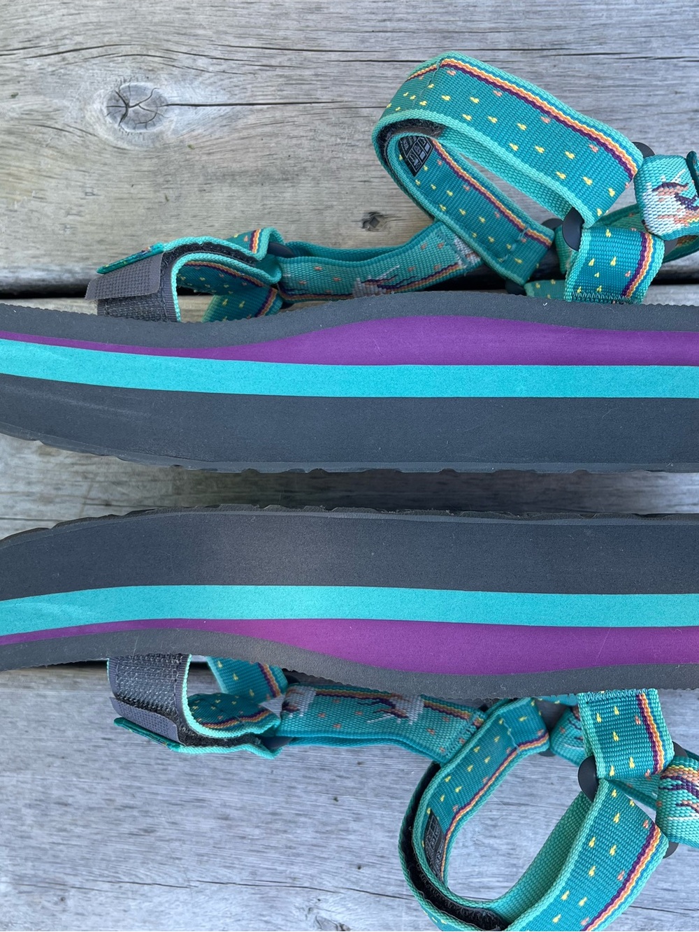 RARE Teva Flatform Universal Sandal Unicorn Waterfall - Picture 8 of 14
